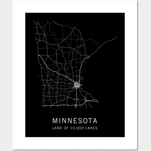 Minnesota State Road Map Posters and Art